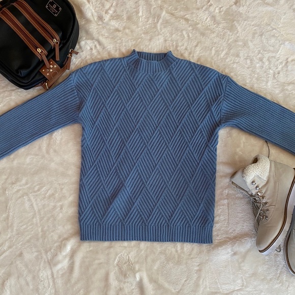 Philosophy Sweaters - Philosophy Mock Neck Diamond Ribbed Sweater NWT